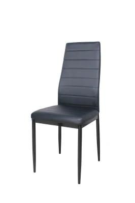 China Wholesale Office Home Restaurant Furniture PU Leather Steel Dining Chair for Garden