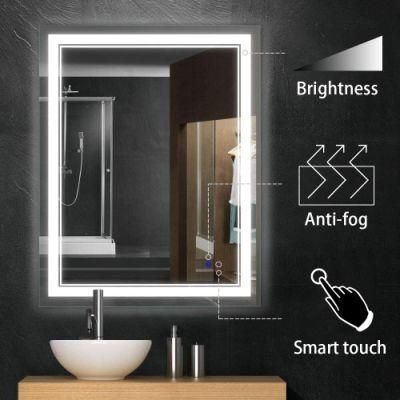 2021 New Design Wall Mounted Aluminum Frame Mirror Rectangle Mirror Bathroom LED Mirror for Vanity Cabinet