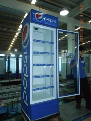 Upright Beverage Display Cooler 1 Glass Door Vertical Showcase Cold Drink/Soft Drink