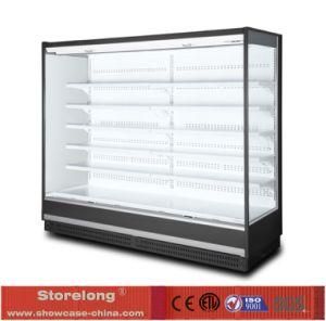 Supermarket Vertical Slim Open Air Cooled Refrigerated Showcase