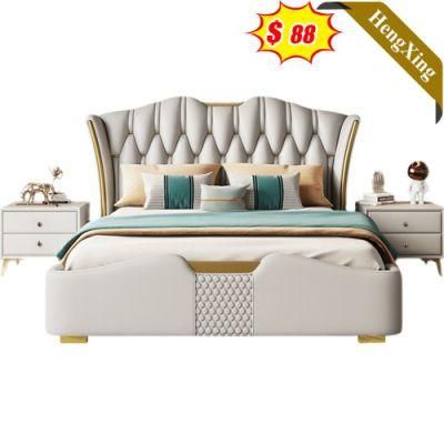Modern Designs Factory Bedroom Set Furniture Double King Queen Size Leather Bed