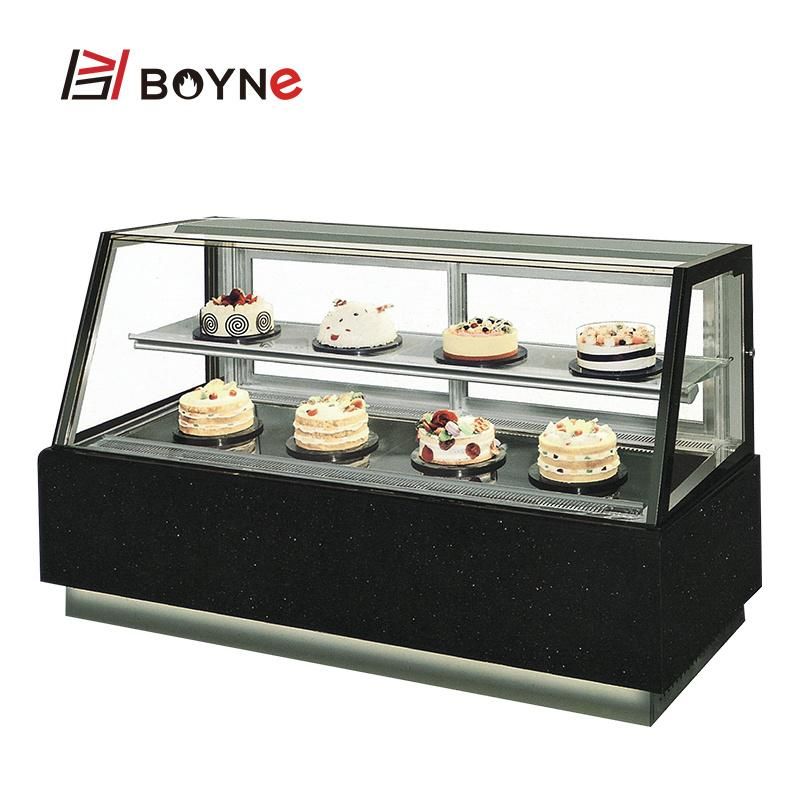 Two Deck Cake Display Chiller Automatic Defog Showcase