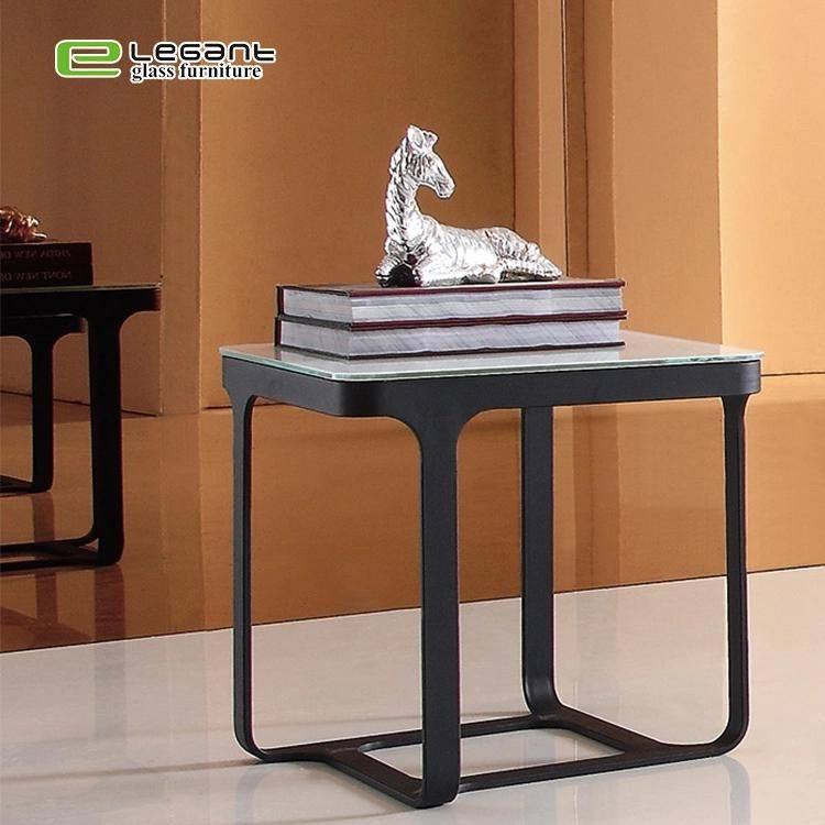 China Home Furniture Supplier Square Clear Tempered Glass Nesting Coffee Table