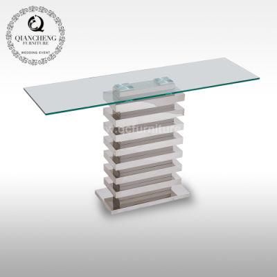 Foshan Furniture Stainless Steel Marble Console Table for Living Room