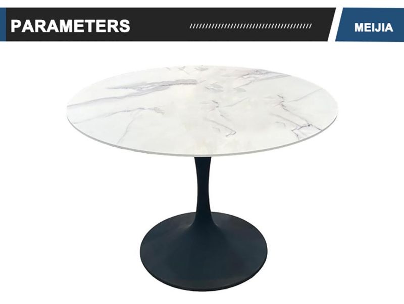 Excellent Quality Tempered Glass Nordic Dining Table Luxury Round Marble