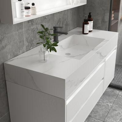 Modern Wooden Modular Custom Furniture Cheap Gray Glossy European Style Luxury Wood Bathroom Cabinet Set Made in China