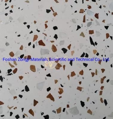 Hotsale Elegant Big White Color Quartz Stone Slab Terrazzo with Blue Spots for Hotel Lobby Floor Decoration