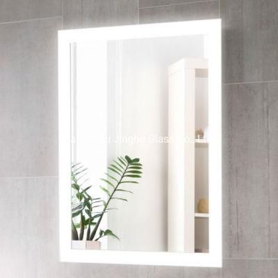 Rectangle Frameless Wall Mounted Home Decor Mirror Decorative Illuminated LED Bathroom Mirror with Defogger