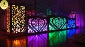 Modern New Design Square Shape Transparent Acrylic Base with LED Wedding Table