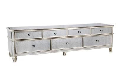 Europe Style Modern Domestic Crushed Diamond Glass Large Mirrored Sideboard