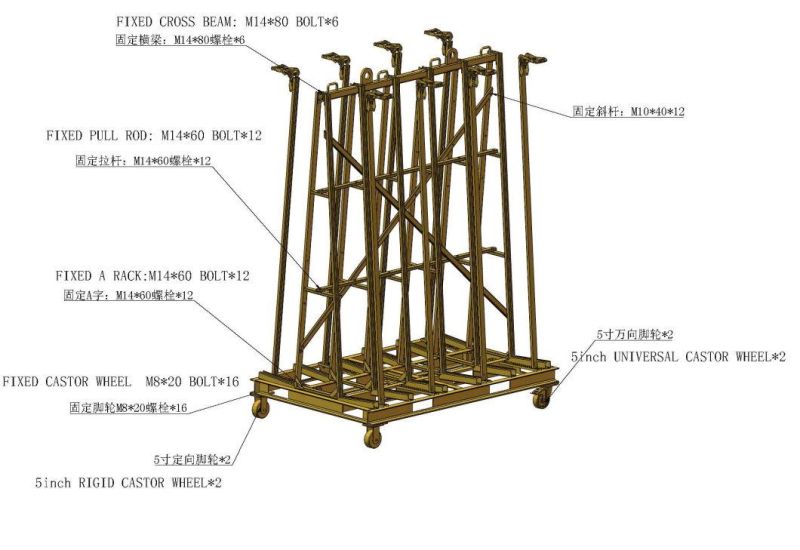 for Glass Display and Moving Used Metal Made Glass Storage and Glasss Transport Rack