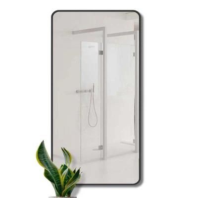 Long Rectangle Dressing Black Rimmed Full Length Mirror Glass