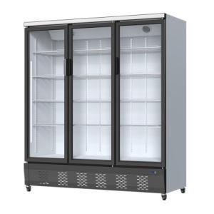 1592L Three Door Fan Cooling Refrigerator Store/Supermarket Use Upright Showcase