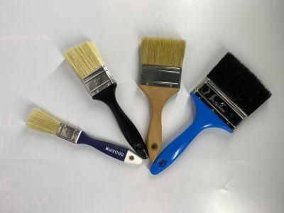 Flat Bristle Wood Handle Paint Brush, 2&quot; Size, Natural White