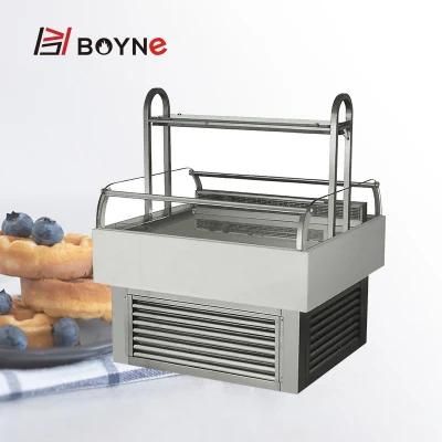 Commercial Bakery Shop Fan Cooling Open Type Single Layer Cake Chiller Showcase