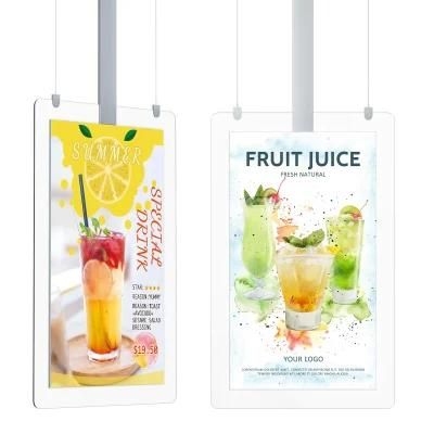 43 Inch 55 Inch Double-Sided Screen Hanging LCD Display for Shop Window, Glass Wall, Showcase