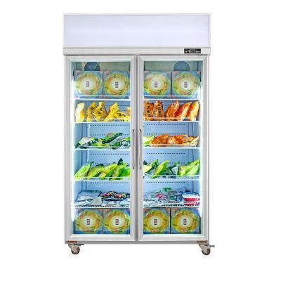 Fan Cooling Upright Ice Cream Cheese Display Freezer Showcase