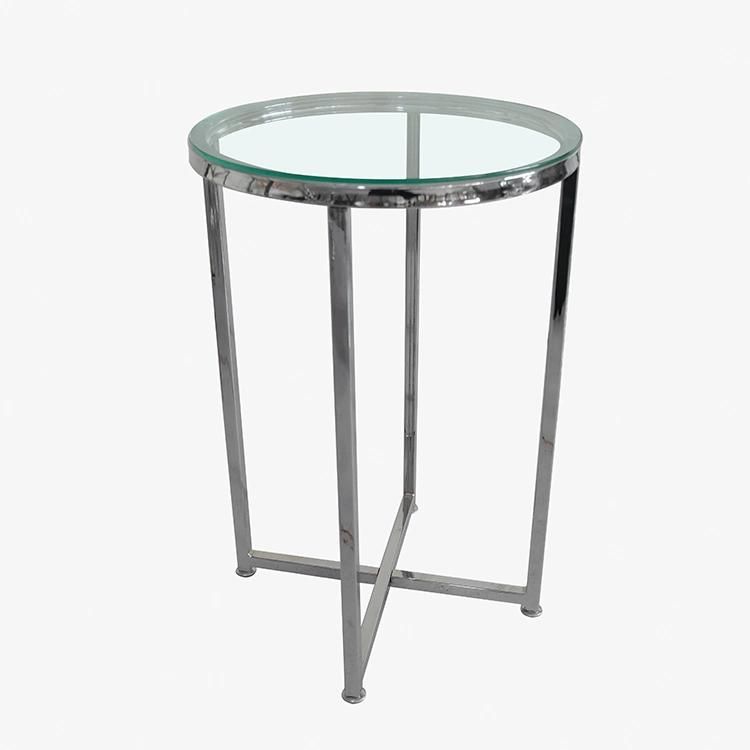 New Design American Favorable Style Living Room Round Tempered Glass Mirrored Coffee Table