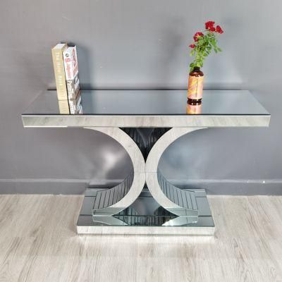 78*35*78cm China Made Crushed Diamond Small Mirrored Console Table