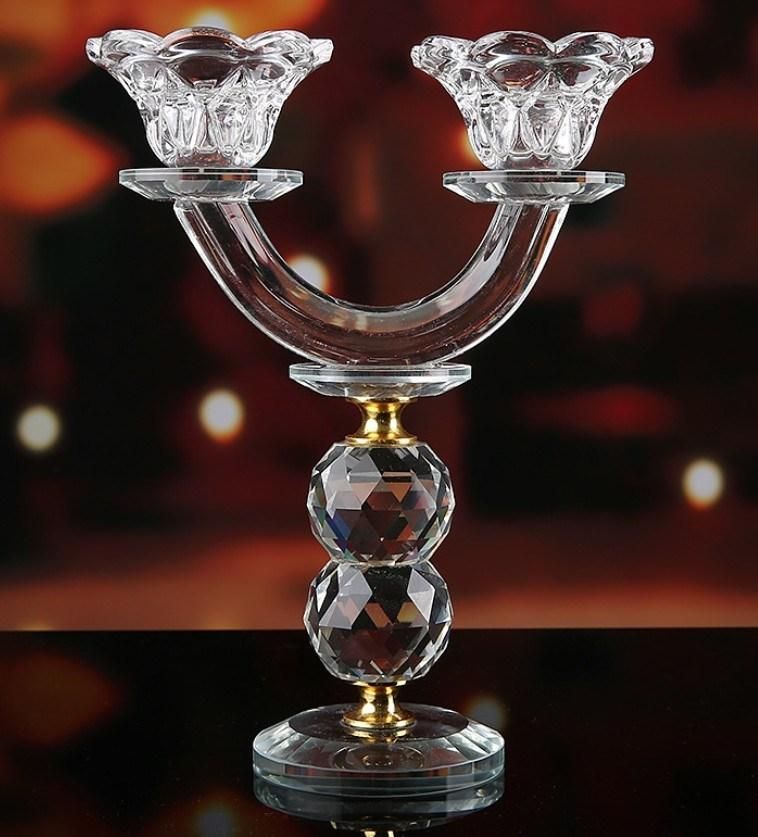 Large Stock Crystal Glass Candlelight Holder Holiday Candleholders