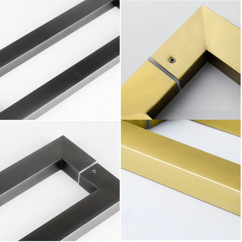 Modern Good Quality Stainless Steel Square Tube Glass Door Handles (pH102-1)