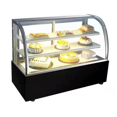 Fan Cooling Glass Sliding Door Display Stainless Steel Cake Bakery Showcase