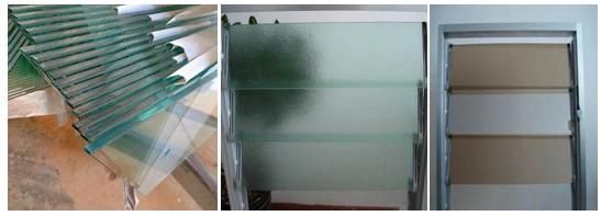 4mm 5mm 6mm Acid Etched Window Glass Louver Glass