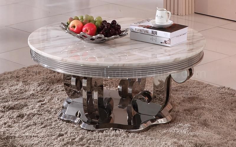 China High Quality Metal White Marble Coffee Table