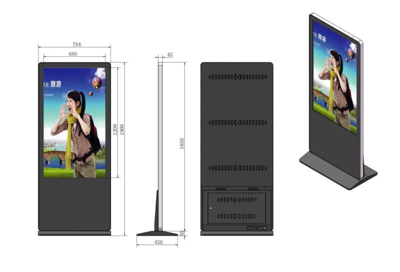 55 Inch Free Standing LCD Dressing Touch Screen Smart Magic Mirror