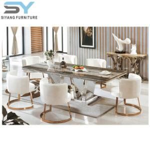 Living Room Furniture Dining Set Banquet Table Marble Dining Table