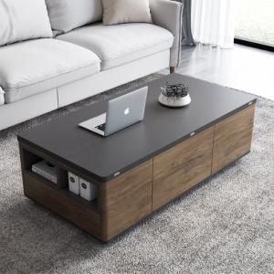 Best Seller Multi-Functional Folding Lifting up Modern Wood Storage Coffee Table with Storage Cabinet for Living Room