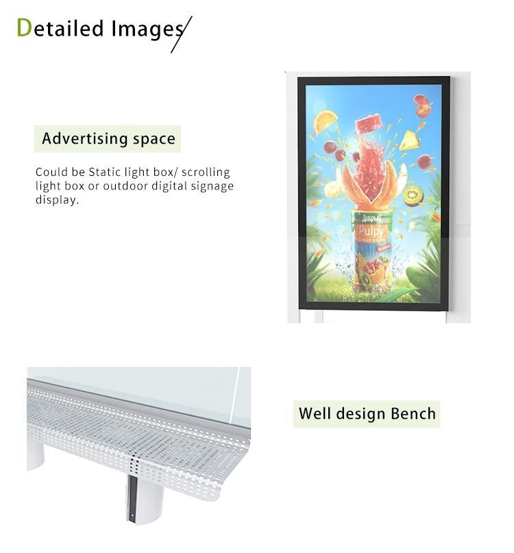 Outdoor Modern Stainless Steel Tempered Glass Bus Shelter-Estonian Style