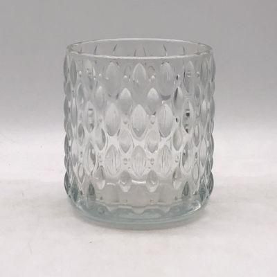 Medium Size Cylinder Glass Candle Holder with Customized Spray Color