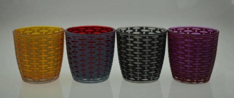 Painted Glass Candle Holder Candlestick in Different Color