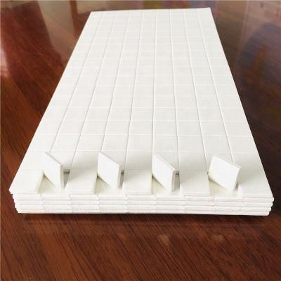 Adhesive Backed White Rubber Pads with Cling Foam for Glass Protecting -Size 18X18X2mm