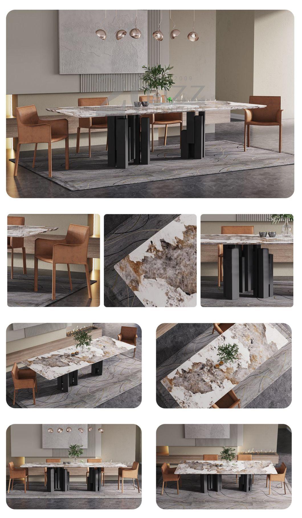 Foshan Factory Wholesale Price Modern Decor Home Furniture Italian Big Size Metal Dining Table