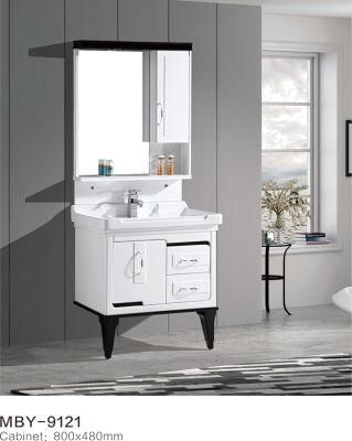 PVC Paint Free with Artificial Stone Top Ceramic Basin and Mirror Cabinet PVC Bathroom Cabinet