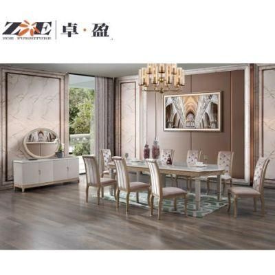 Best Selling Quality Dining Room Furniture Set Space Saving MDF Dining Table Set 4 Chairs with Soild Wood Legs