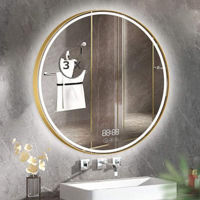 Custom Large Framed LED Mirror Smart Bath Wall Mounted Round Mirror Factory
