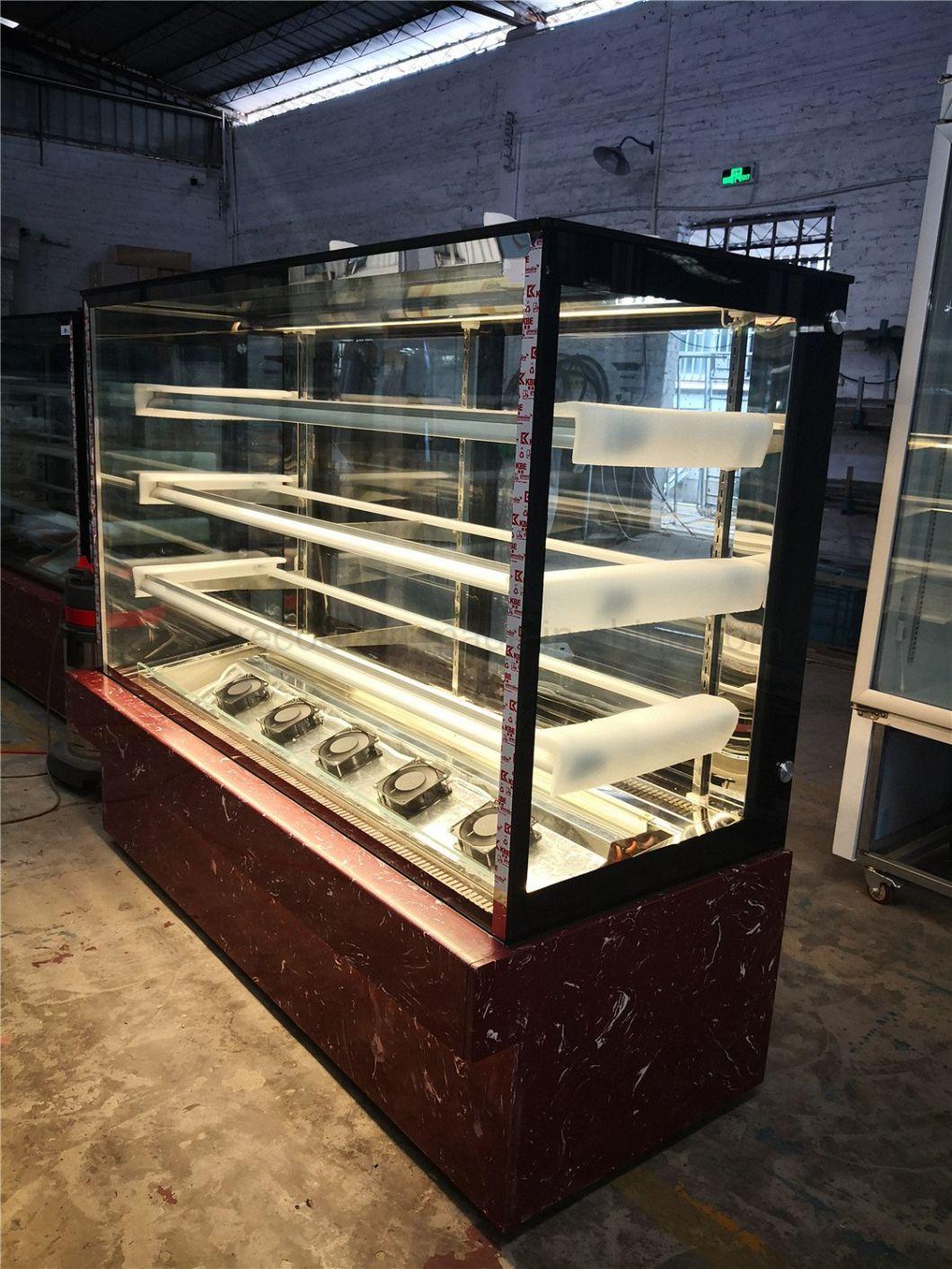 Cooling Cake Showcase Arc Shape Glass Display Cake Refrigerator Cabinet