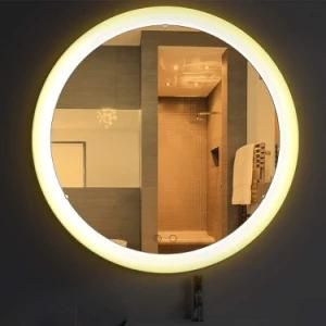 Wall Mounted Vanity Mirror with Light, Modern Circle Makeup Mirror with Smart Touch Control Dimmer for Bedroom, Bathroom