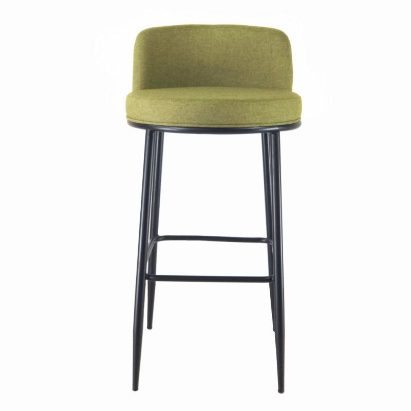 Top Sale Hotel Furniture Restaurant Furniture Metal Frame Bar Stool Chair with Fabric Seat