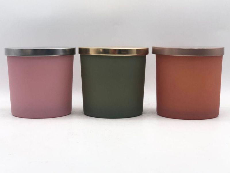 Colorful Frosted Glass Tealight Candle Holder