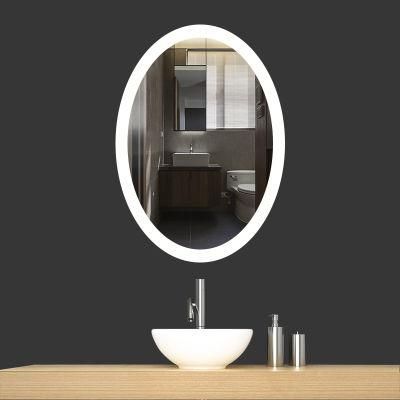 Round Oval Shape Hotel Bathroom Home Decoration LED Lighted Mirror