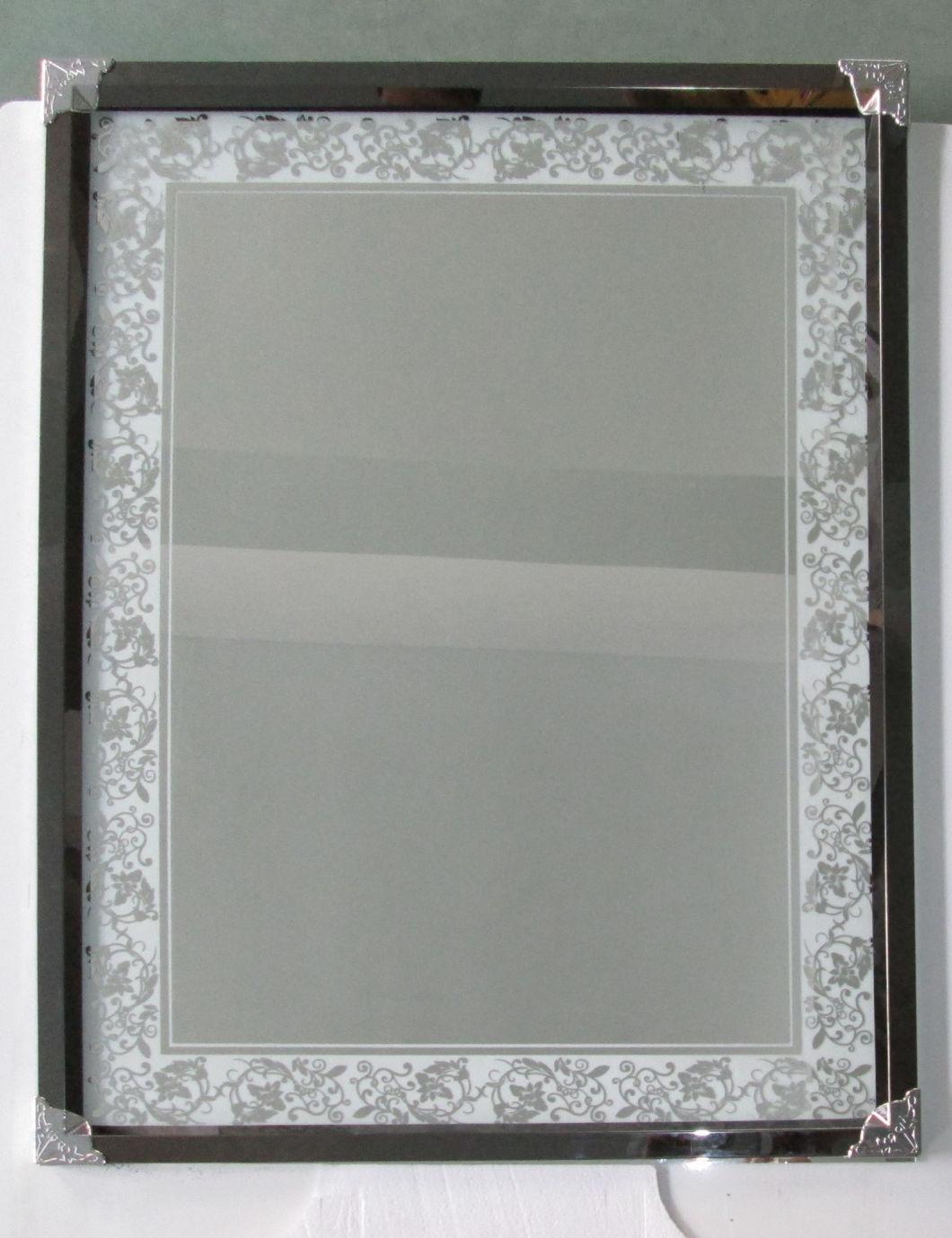 Stainless Steel Framed Silver Wall LED Laminated Bathroom Glass Mirror