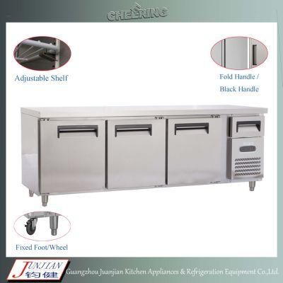 Cheering Undercounter Refrigerator High Quality 2.4m Work Top Chiller Cabinet