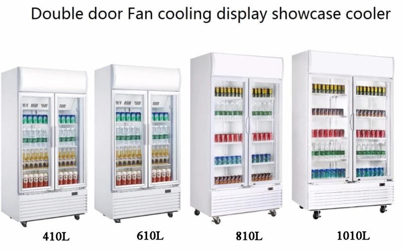 Glass Door Commercial Vertical Showcase Display Freezer for Supermarket Grocery