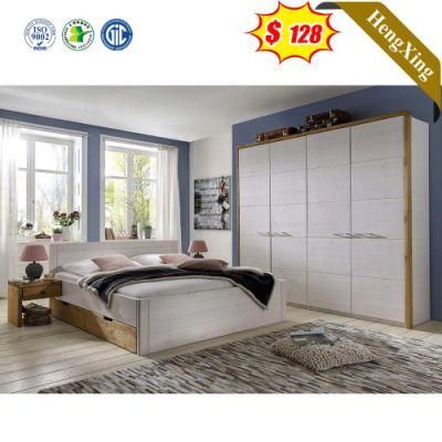 Discounted Simple Design White Mixed Wood Color Hotel Bedroom Furniture Single Kid Beds with Drawers