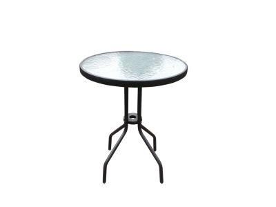 Hot Sale Outdoor Garden Furniture Patio Table Steel Glass Round Table
