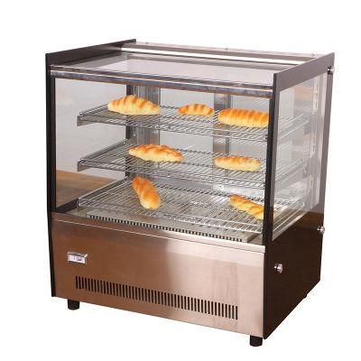 Display Food Warmer Warm Light Round Glass Display Counter Pie Warming Showcase